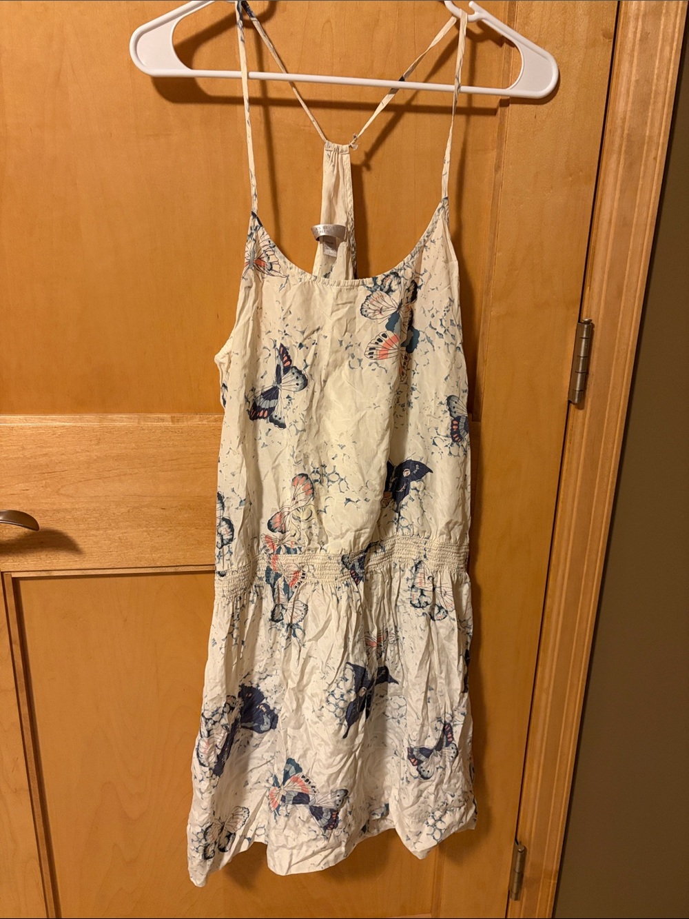 Victoria’s Secret luxury blend 60% silk 40% cotton Butterfly Cream Sundress EUC